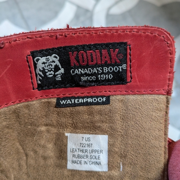 Kodiak waterproof mid calf red leather boots - Picture 5 of 5
